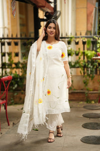 The Sunlit Flora Handpainted Linen Set