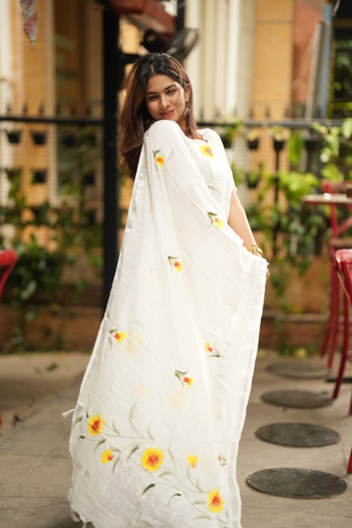 The Sunlit Flora Handpainted Linen Set