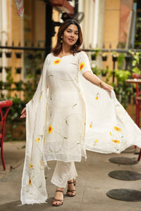 The Sunlit Flora Handpainted Linen Set