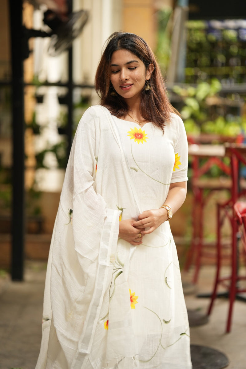 The Sunlit Flora Handpainted Linen Set