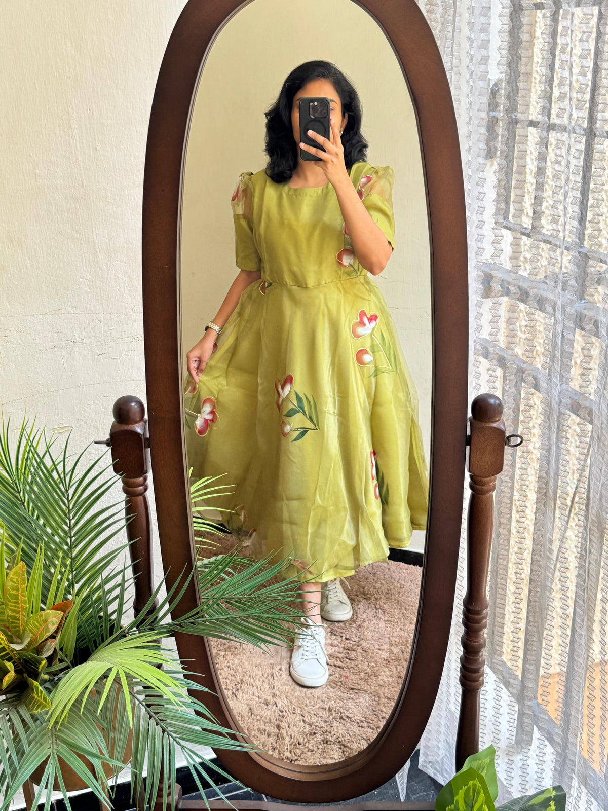 Olive Aura Organza - Ready Dispatch