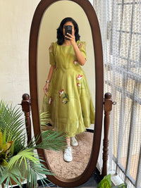 Olive Aura Organza - Ready Dispatch