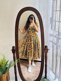 Pretty Sunflower Georgette - MADE ON ORDER