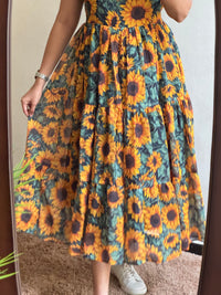 Pretty Sunflower Georgette - MADE ON ORDER