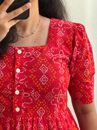 Mirchi Bandhani with Full Lining - Ready Dispatch