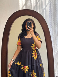 Black Sunflower Georgette