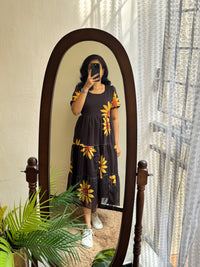 Black Sunflower Georgette