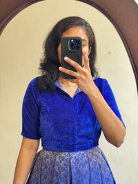 Navy Velvet with Brocade