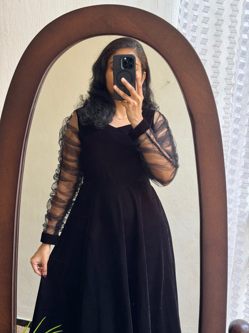 Black velveta with Net - MADE ON ORDER