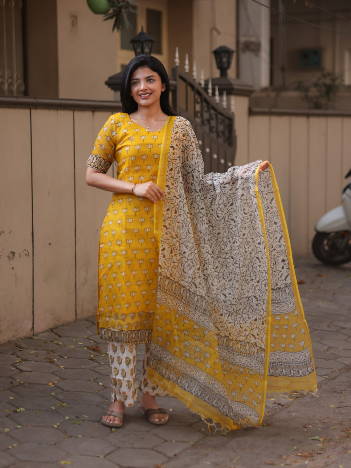 Saffron Lotus — Salwar Set