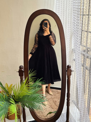 Black velveta with Net - MADE ON ORDER - Astonish Admire