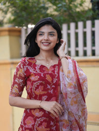 Crimson Garden — Salwar Set - Astonish Admire