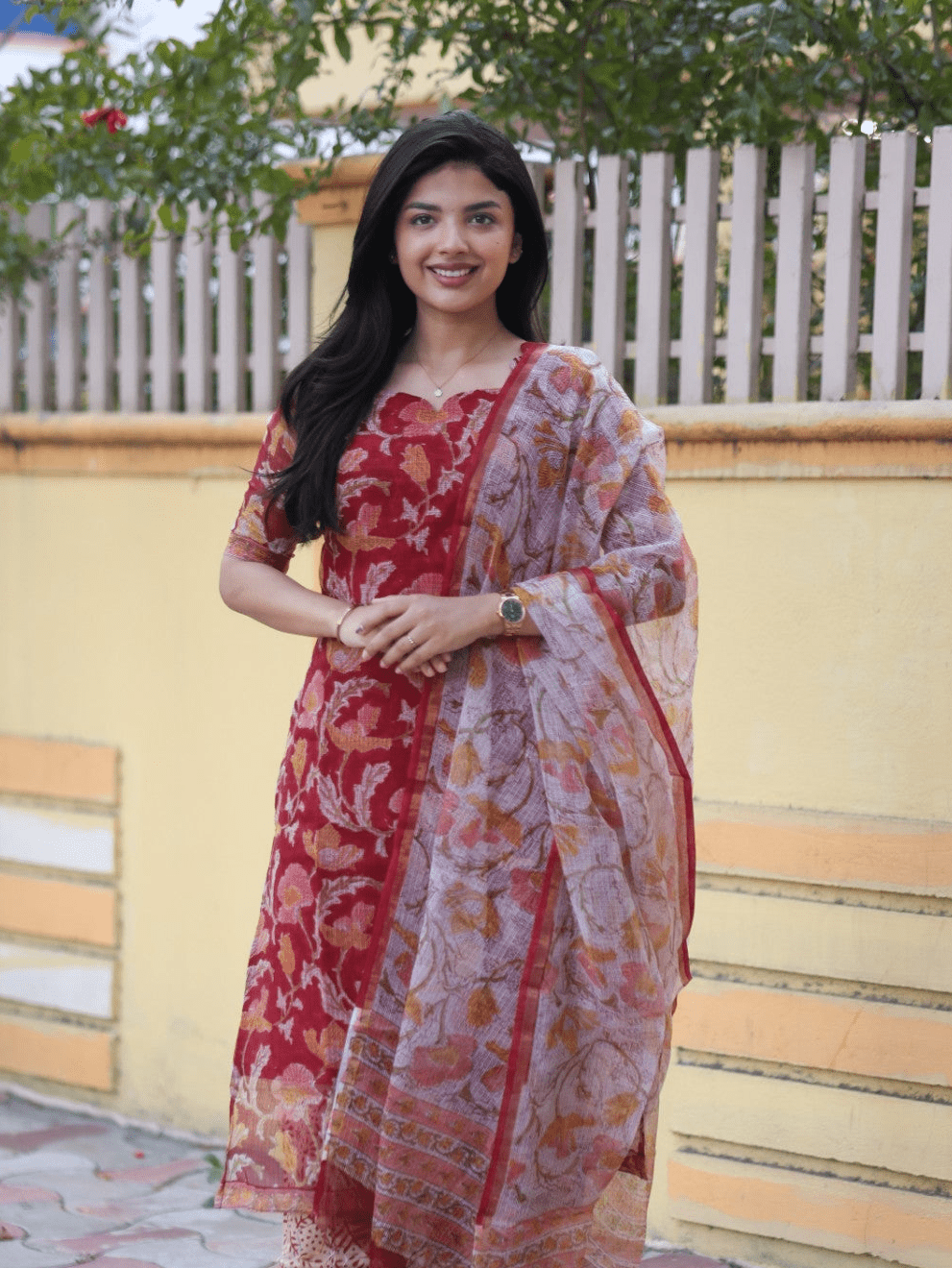 Crimson Garden — Salwar Set - Astonish Admire