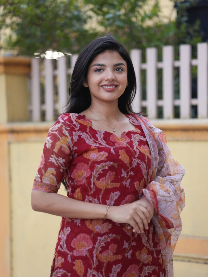 Crimson Garden — Salwar Set - Astonish Admire