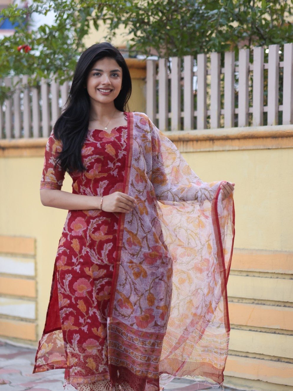 Crimson Garden — Salwar Set - Astonish Admire