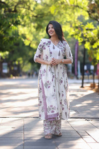 Ivory Petal Anarkali Set - Astonish Admire