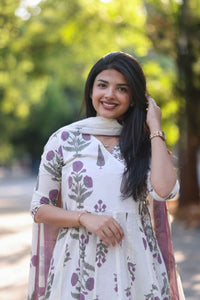 Ivory Petal Anarkali Set - Astonish Admire