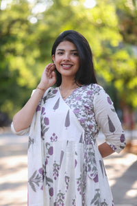 Ivory Petal Anarkali Set - Astonish Admire