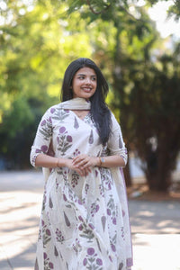 Ivory Petal Anarkali Set - Astonish Admire