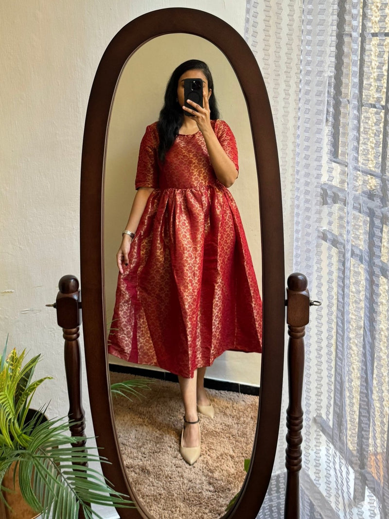 Maroon Brocade - Ready Dispatch - Astonish Admire