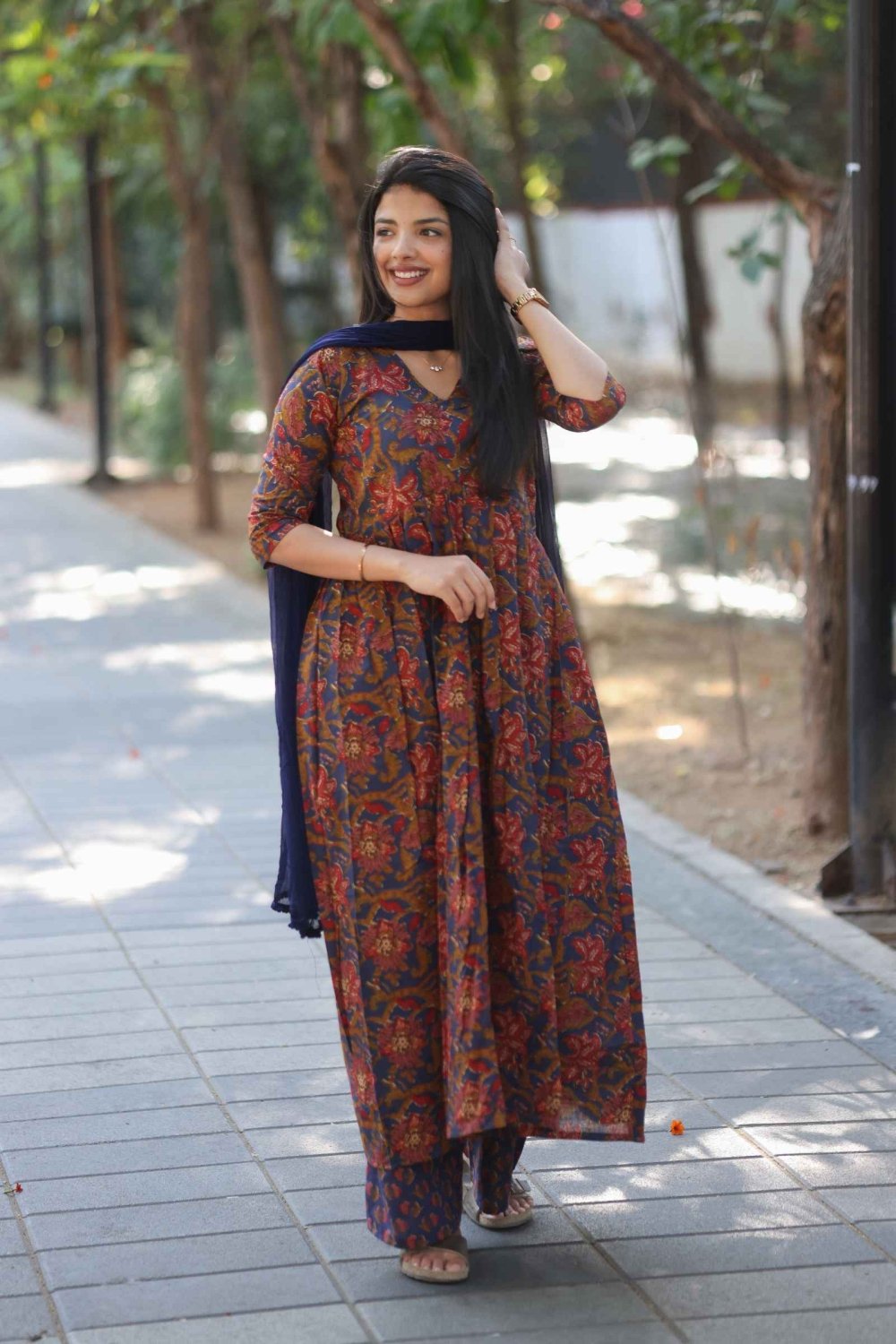 Midnight Blossom Anarkali Set - Astonish Admire