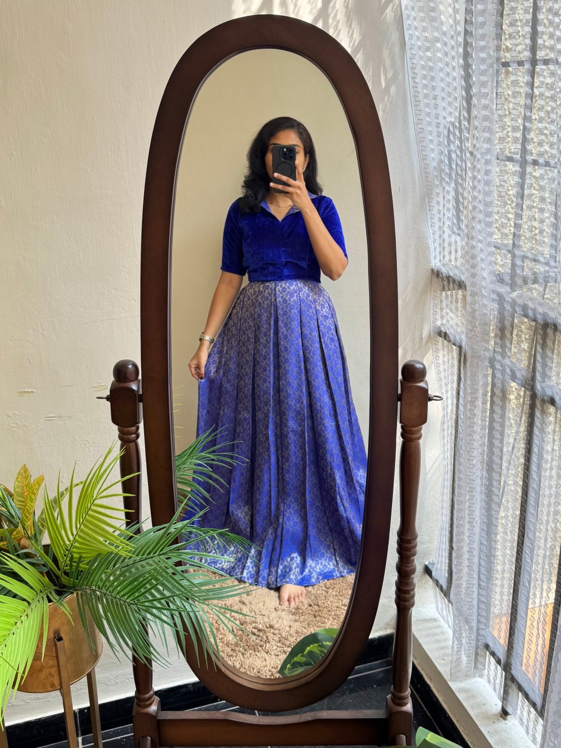 Navy Velvet with Brocade - MADE ON ORDER - Astonish Admire