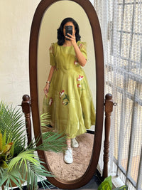 Olive Aura Organza - Ready Dispatch - Astonish Admire