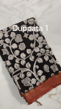 Red Rawsilk with Kalamkari Duppata - Made On Order - Astonish Admire